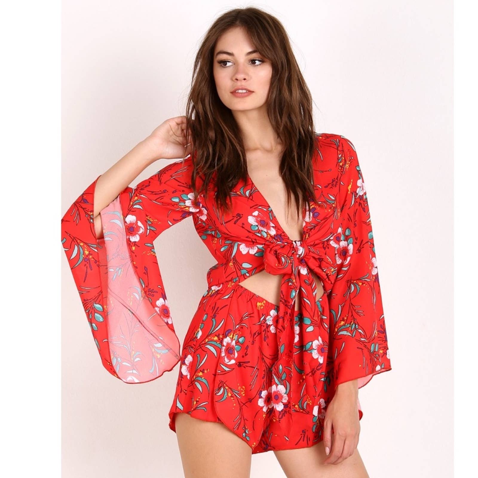 Winston White Anthro Hermosa Bell Sleeve Romper